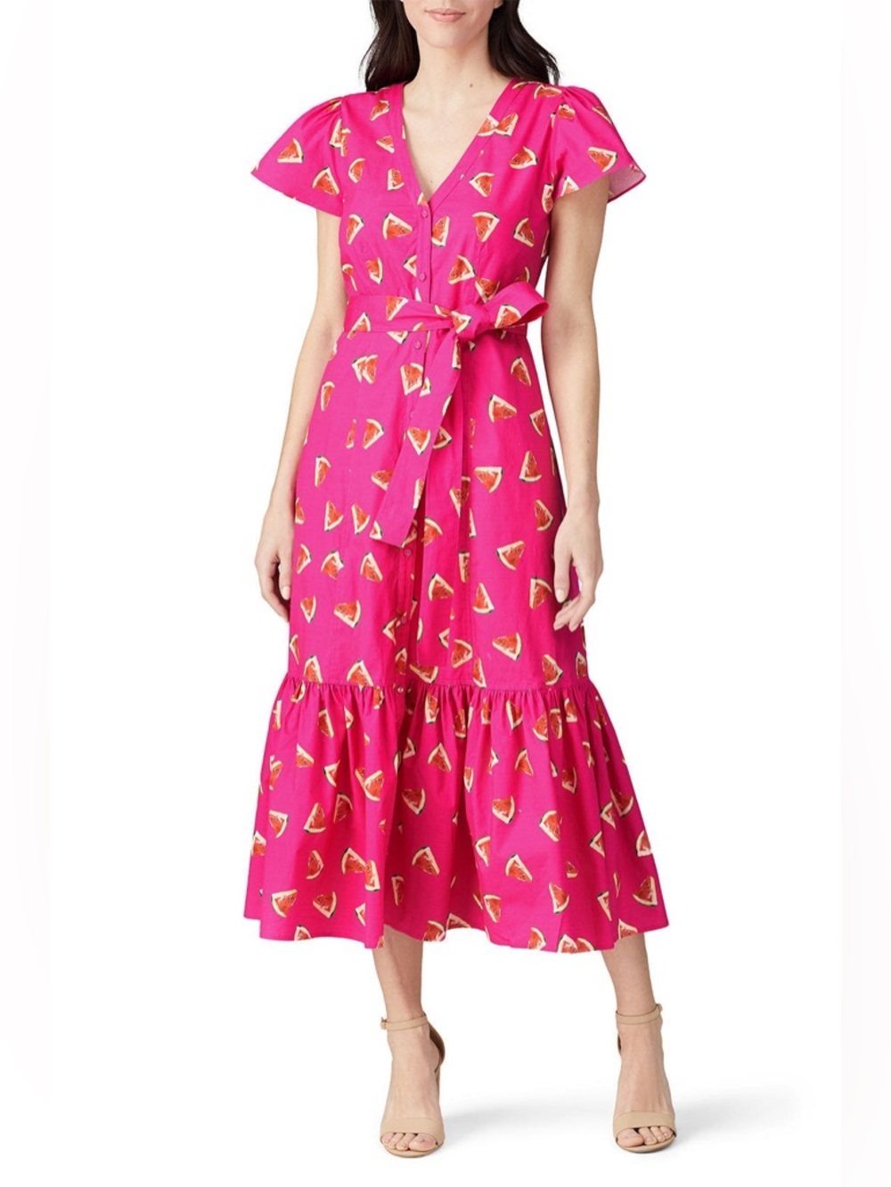 Color Me Courtney Melon Minnie Dress Watermelon Print Size 4